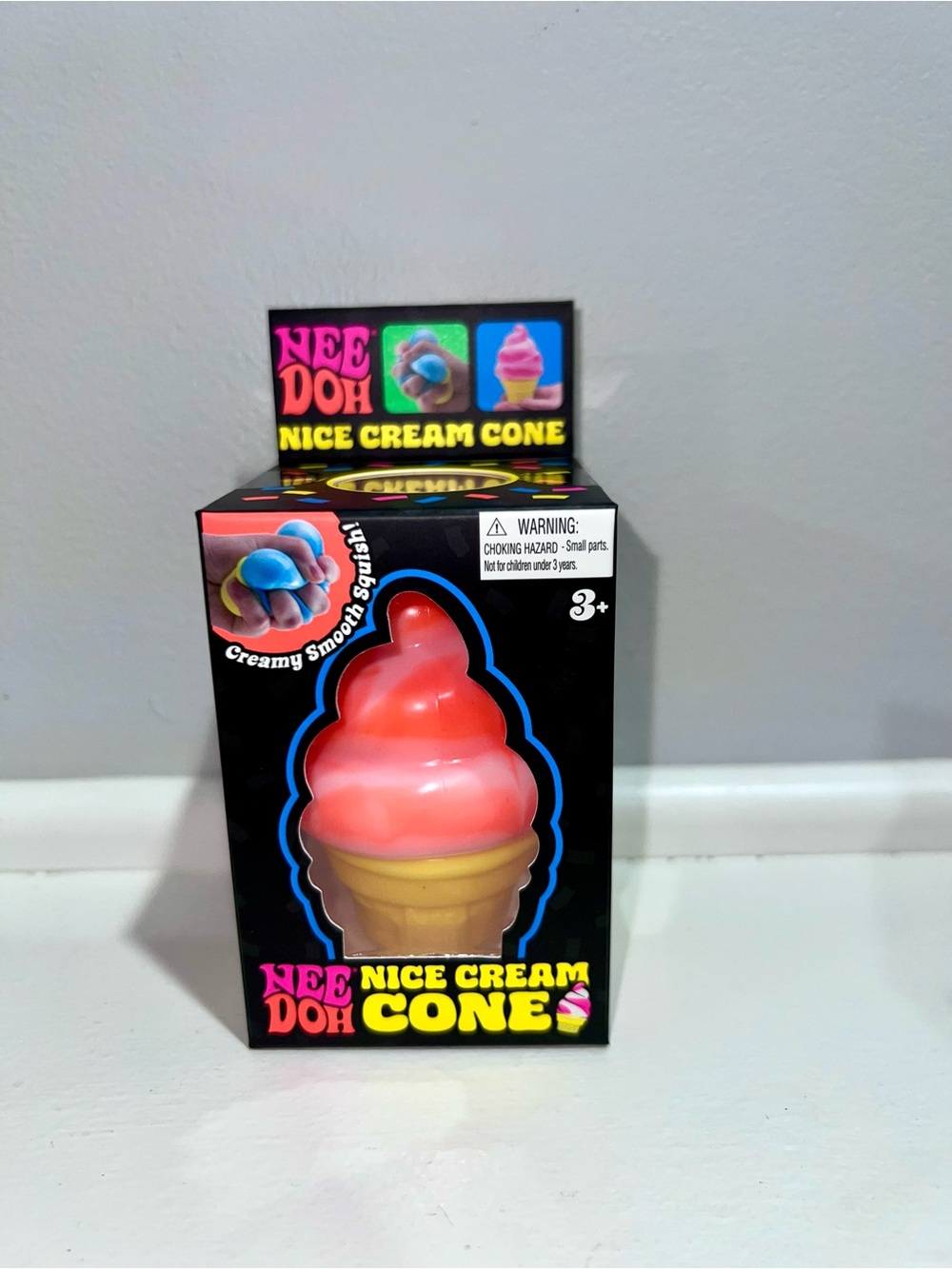 Needoh Ice Cream Cone orange Squishy Toy